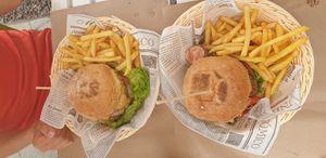 Volcano and dune burger at H2O Juice Bar & Vegan Cafe in Fuerteventura
