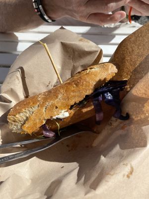 Half eaten!  at H2O Juice Bar & Vegan Cafe in Fuerteventura