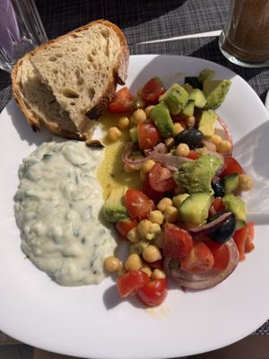 Chickpea and avocado salad   at H2O Juice Bar & Vegan Cafe in Fuerteventura