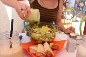salad at H2O Juice Bar & Vegan Cafe in Fuerteventura
