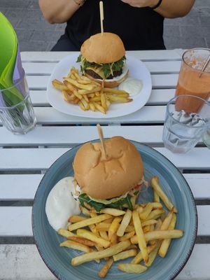 Volcano burger at H2O Juice Bar & Vegan Cafe in Fuerteventura