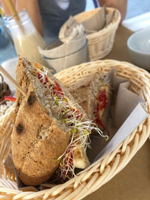 Grilled tofu sandwich Berlin at H2O Juice Bar & Vegan Cafe in Fuerteventura