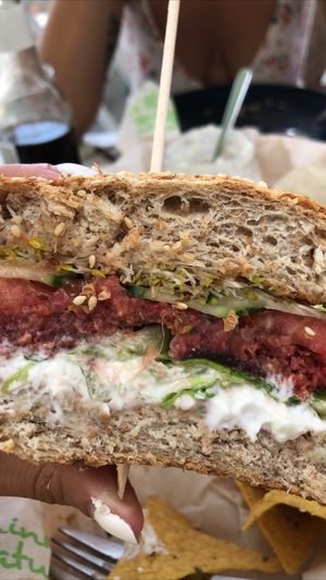 Hamburguesa vegana casera at H2O Juice Bar & Vegan Cafe in Fuerteventura