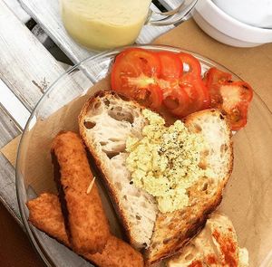 Cooked breakfast  at H2O Juice Bar & Vegan Cafe in Fuerteventura