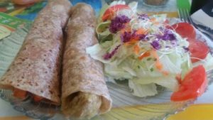 vegan chicken burrito at El Oasis Veggie Food in Tijuana