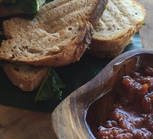 Basil sandwich, fair enough  at Oma Jamu in Canggu