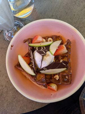 Delicious "notella" waffles! at Power Plant Cafe in Templestowe