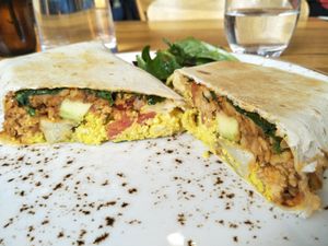 Breakfast burrito at Power Plant Cafe in Templestowe