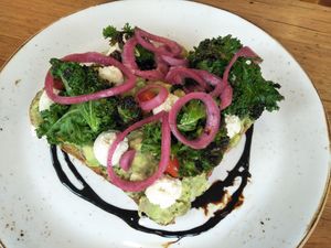 Smashed avo at Power Plant Cafe in Templestowe