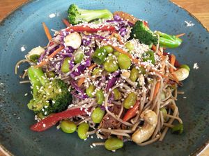 Soba noodle salad at Power Plant Cafe in Templestowe