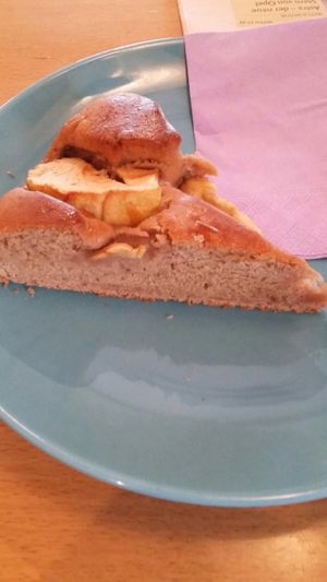 with us you will find a selection of homemade cake like this apple pie with spelled flour. complete gluten-free at Alte Muhle in Merano