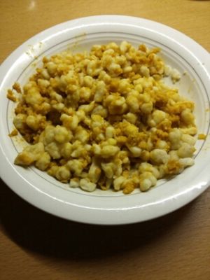 Vegan cheese spatzle with bolognese sauce at Alte Muhle in Merano