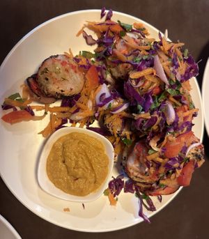 Tandoori mushroom monos (a must)  at Aniyor Vegetarian Restaurant in Kathmandu