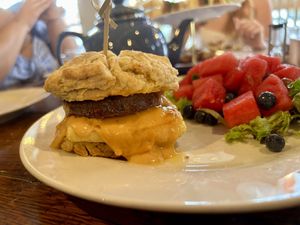 Vegan breakfast sandwich  #Veganuary at InfusionTea in Orlando