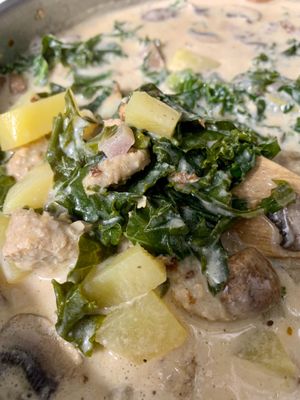 vegan zuppa toscana soup at Vitality Juicery in Dublin