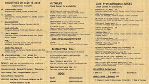 VITALITY JUICERY MENU at Vitality Juicery in Dublin