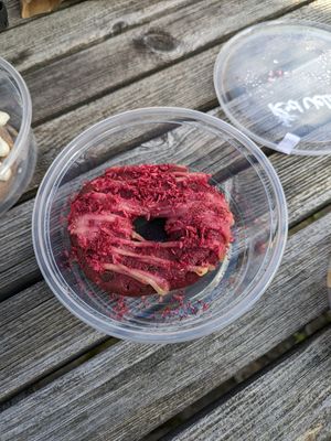 Red velvet donut at Vitality Juicery in Dublin