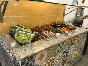 Salad counter at Alcachofra Natural in Sao Paulo