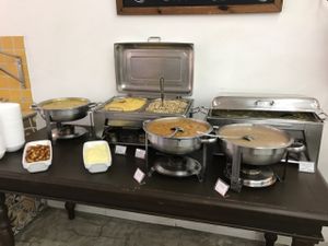 Hot meal counter at Alcachofra Natural in Sao Paulo
