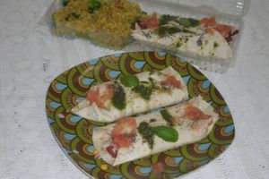 black beans and rice wraps (right) stuffed courgettes (rice filling, Arab style, top left hand corner) at Jam-me in Viseu