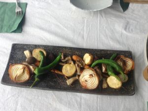 Grilled organic veggies at Cafe Millet in Kyoto