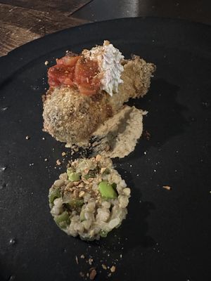 This deep fried eggplant was scrumptious.   at Cafe Millet in Kyoto
