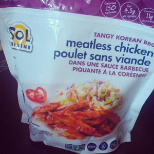 Sol Cuisine meatless chick'n, only place available in HRM.  at The Healthy Bug in Halifax