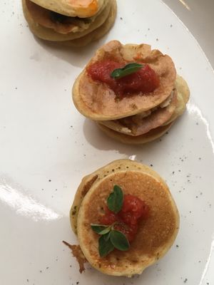 Mini blinis at Il Cardo e l'Ortica in Mondovi
