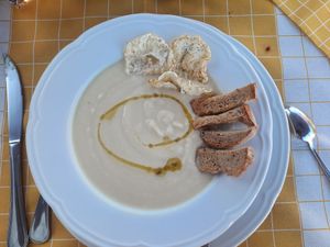 Vellutata di sedano rapa e cipolle at Il Cardo e l'Ortica in Mondovi