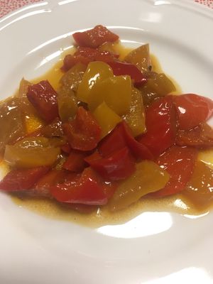 Baked peppers at Il Cardo e l'Ortica in Mondovi
