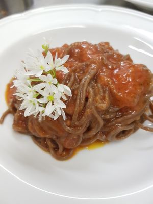 Our Home Made Grano Arso Spaghetti at Il Cardo e l'Ortica in Mondovi