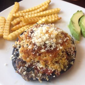 Stuffed portobello at Itacatl Fonda Vegana in Mexico City