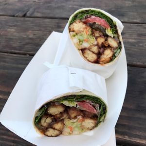barbecue tempeh wrap  at Devin's Dive Food Cart in Portland