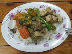 Rice with 4 options (25k vnd) at Chan Nhu II in Ho Chi Minh City