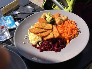Tempeh dish at HBH Vilnius in Vilnius