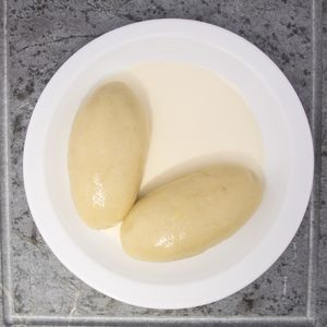 Vegan zepellinai. A traditional dish. Gluten free. With mushrooms and sauerkraut or with veggies and soy. at HBH Vilnius in Vilnius