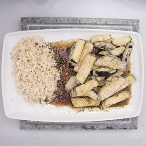 Vegetarian deep-fried crispy aubergine at HBH Vilnius in Vilnius