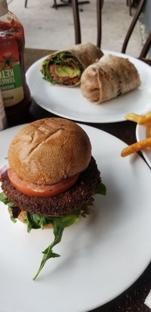 Falafel Burger at Meme's Healthy Nibbles in Brooklyn