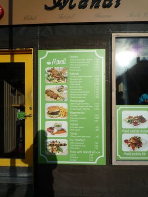 The menu at Mandi in Reykjavik