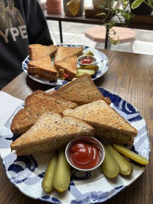 Chickpea Sandwich and Grilled Cheese  at Fine Grind Cafe in St Catharines