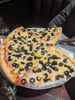 Half size pizza at Rocco's in Seattle