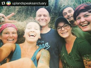 Volunteering is fun! at Peak Animal Sanctuary in Freedom