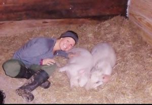 Co-founder Michelle with Andy and Annie! at Peak Animal Sanctuary in Freedom