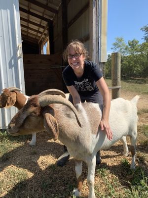 With Benny. I am one of his monthly sponsors - you can sponsor a PEAK resident, too! at Peak Animal Sanctuary in Freedom