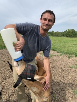 Brent feeds Star! at Peak Animal Sanctuary in Freedom