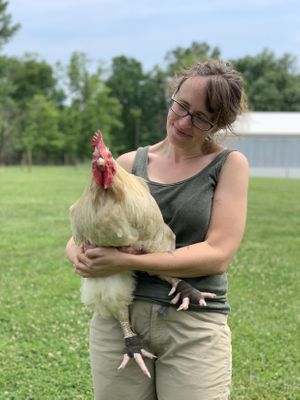 Me with my friend, Ren! at Peak Animal Sanctuary in Freedom