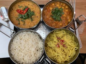 Vegan tiffin  at Mowgli in Manchester