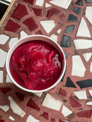 Blood & honey smoothie (beets & ginger!) at Satellite Cafe in Philadelphia