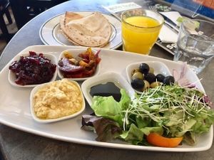 Mediterranean platter at The Country Table Cafe in Newton Abbot