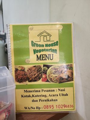 Book menu at Green House Vegetarian in Jakarta